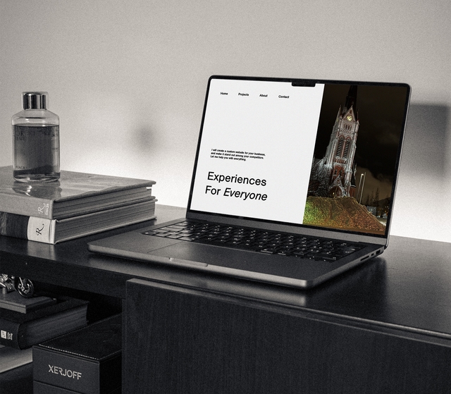 Laptop mockup of an example website